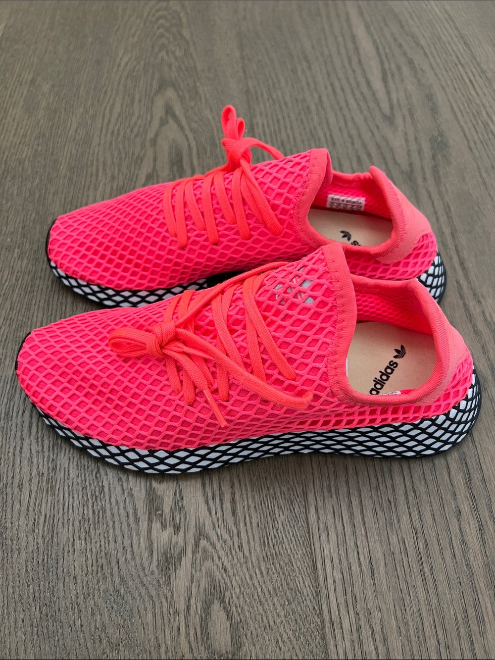 adidas Women’s Neon Coral Mesh Sneakers - Picture 4 of 6